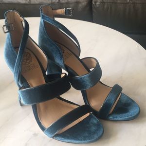 Vince Cameron blue velvet heels